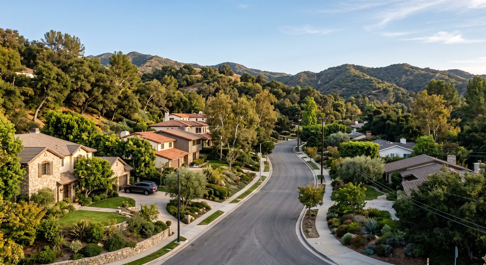 Hillside homes in Woodland Hills, California, in the southern San Fernando Valley